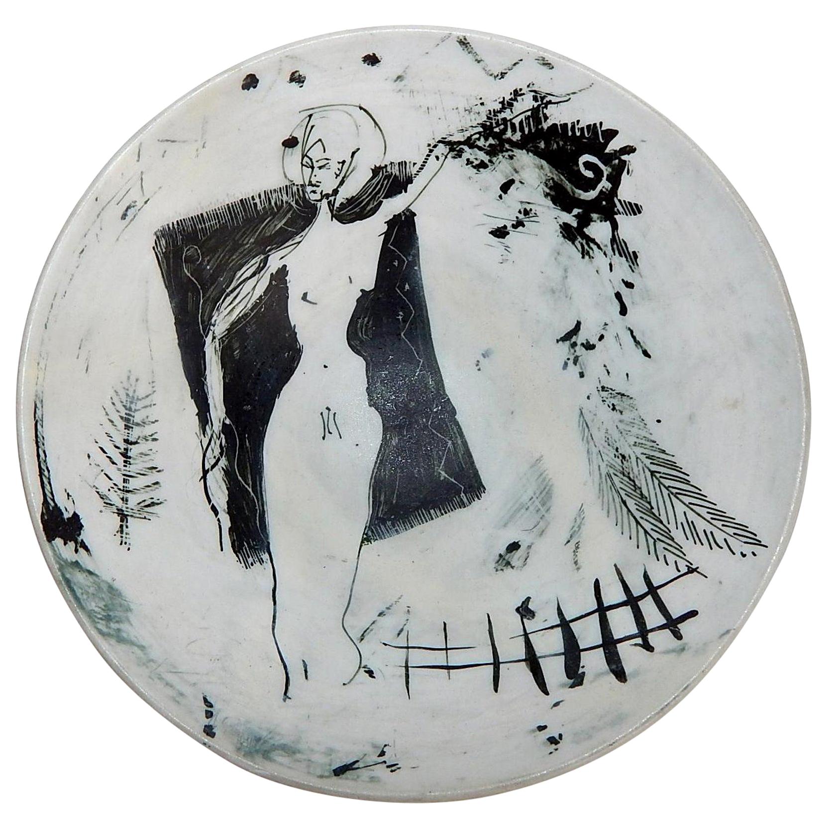 Edward Eberle Porcelain Bowl with Female Figure