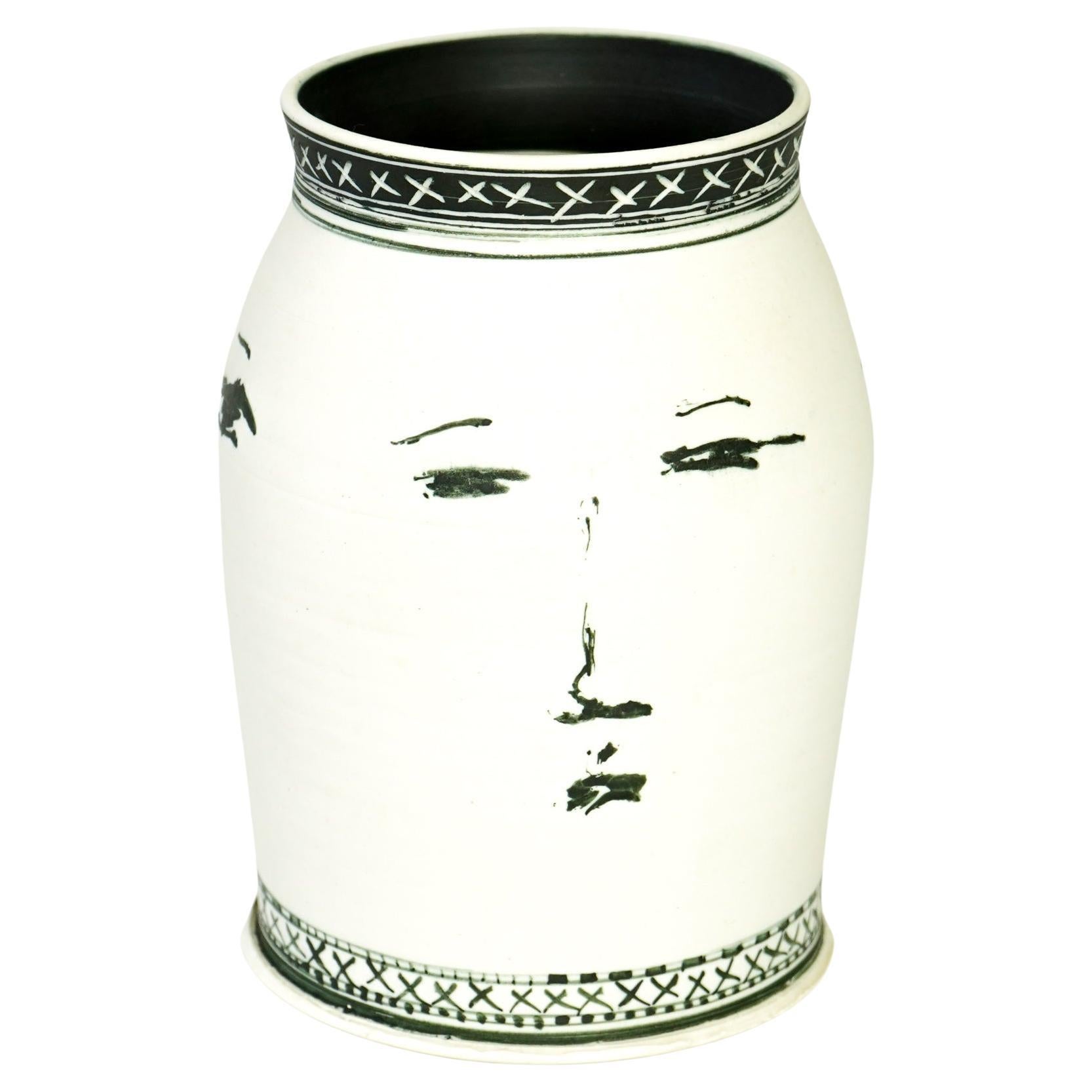 Vase Trois III en porcelaine avec Sigillata Terra, signé Edward Eberle, 1999