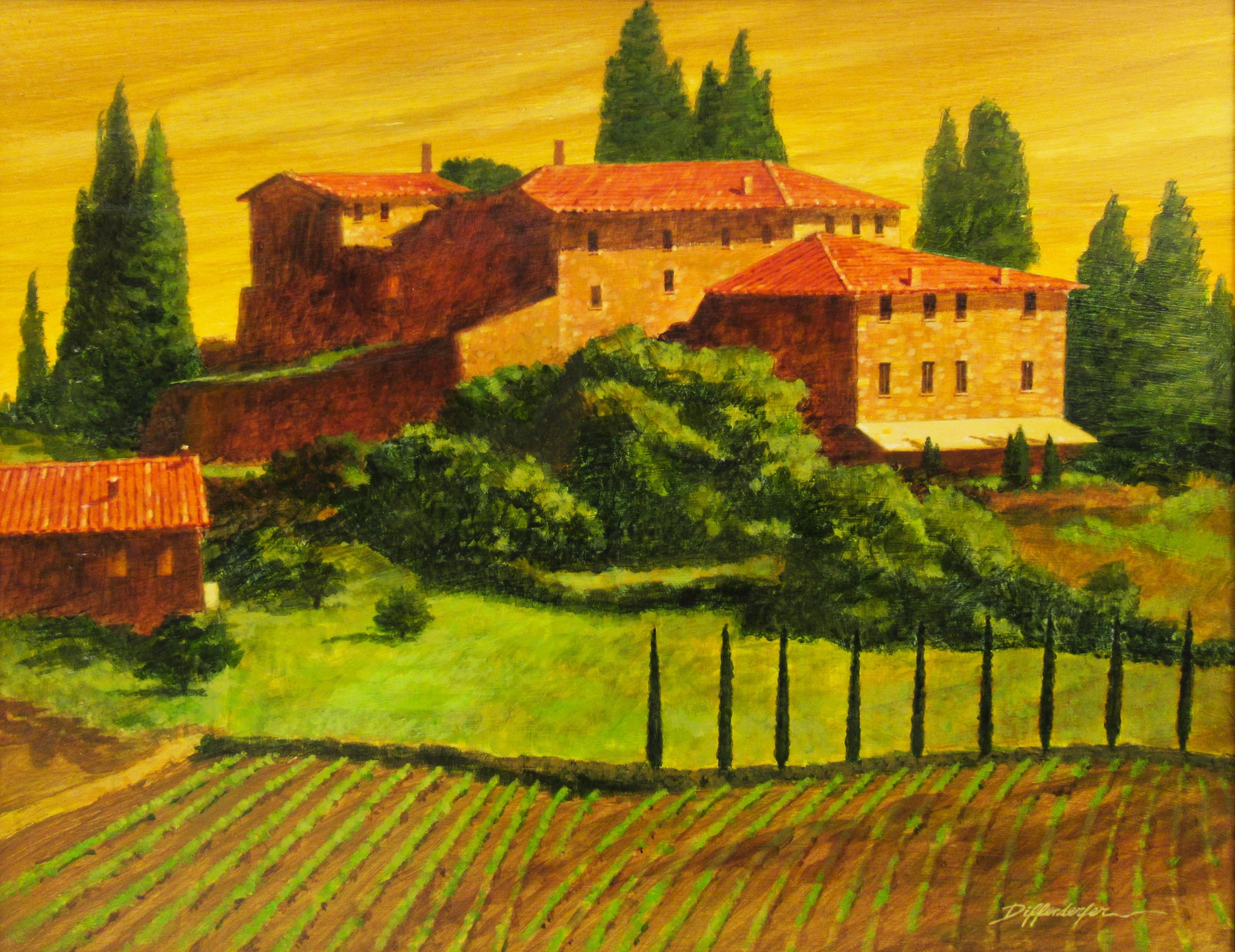 Toscane - Painting de Edward (Ed) Diffenderfer