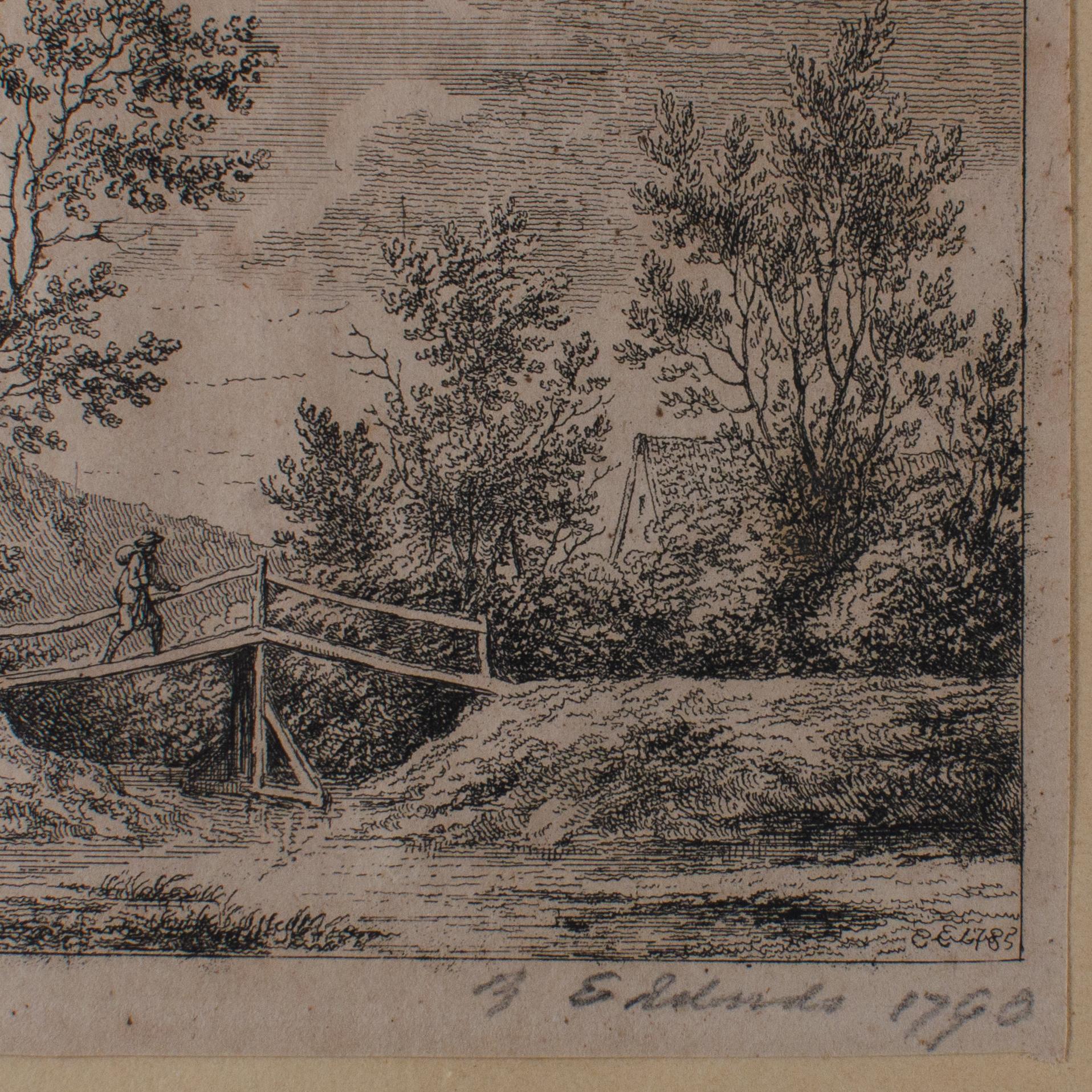Edward Edwards R.A. Landschaftsgravur, 1790 im Zustand „Gut“ im Angebot in Savannah, GA