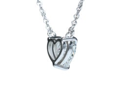 Edward Elise Colgante solitario de platino y diamante en forma de corazón de 1,59 quilates GIA