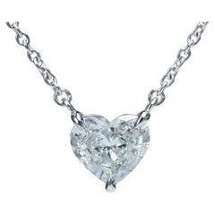 Edward Elise 1,59 Karat GIA Herzförmiger Diamant & Platin Solitär-Anhänger