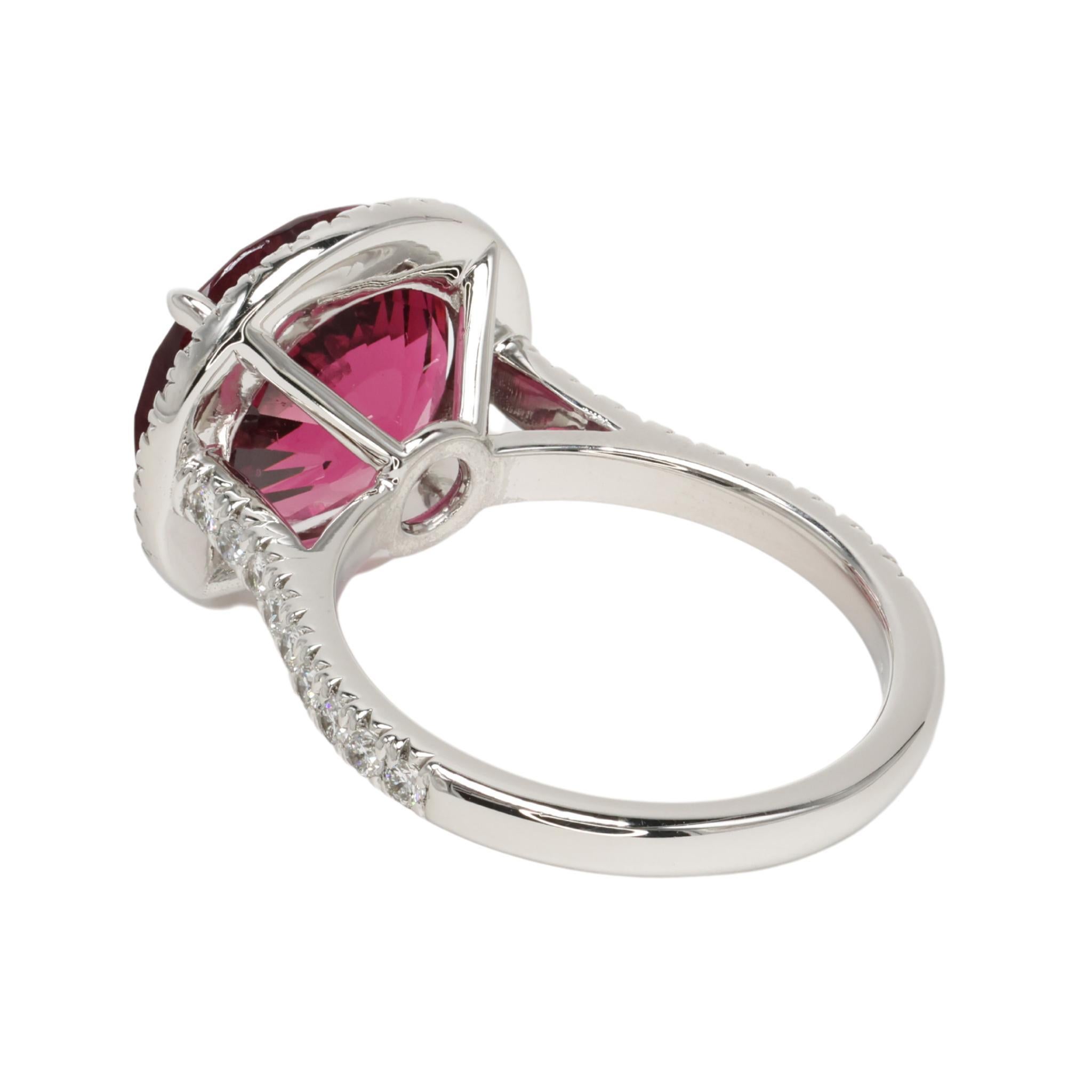 Edward Elise Bague cocktail en platine avec halo de diamants et spinelle rouge de 7,90 carats GIA Neuf - En vente à Tampa, FL