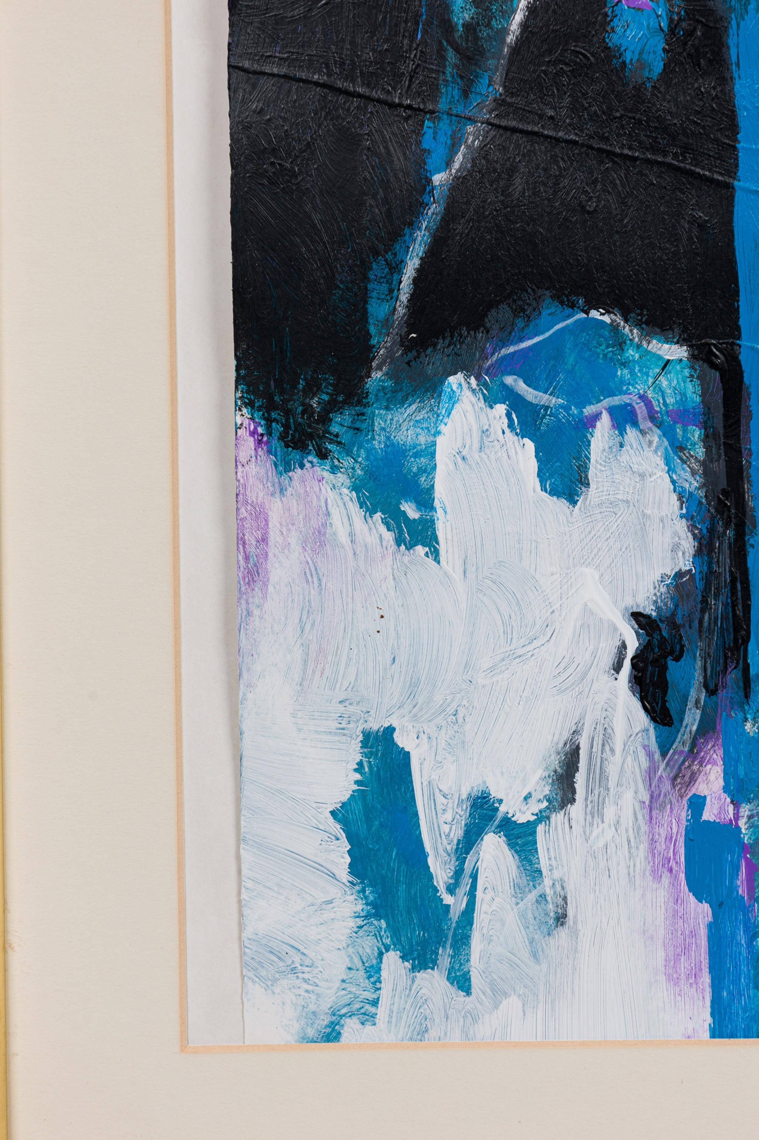 Edward Eller American Contemporary Abstrakte Wellen in Aquarell Gouache auf Papier im Zustand „Gut“ im Angebot in Queens, NY