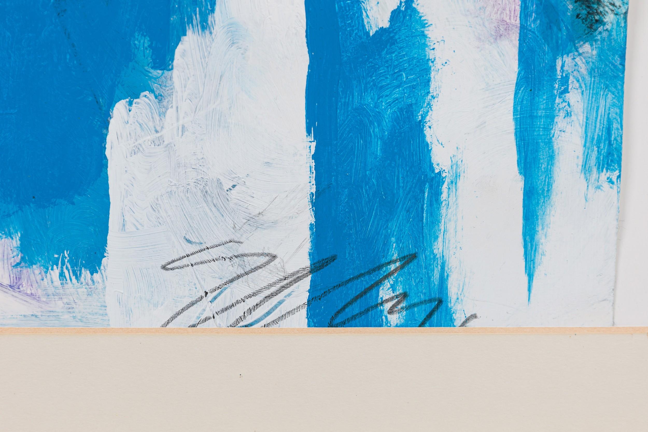 Edward Eller American Contemporary Abstrakte Wellen in Aquarell Gouache auf Papier (20. Jahrhundert) im Angebot