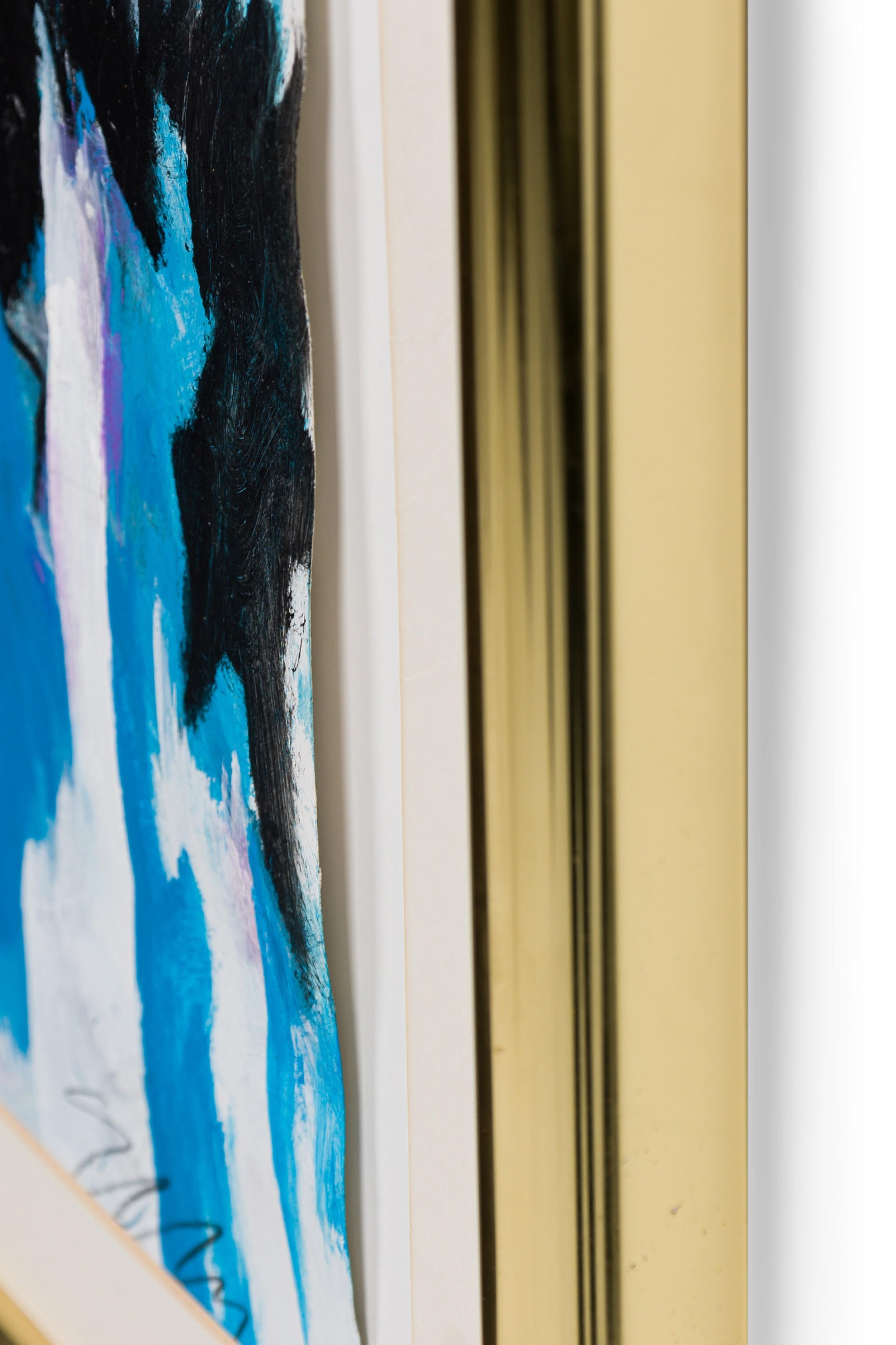 Edward Eller American Contemporary Abstrakte Wellen in Aquarell Gouache auf Papier (Farbe) im Angebot