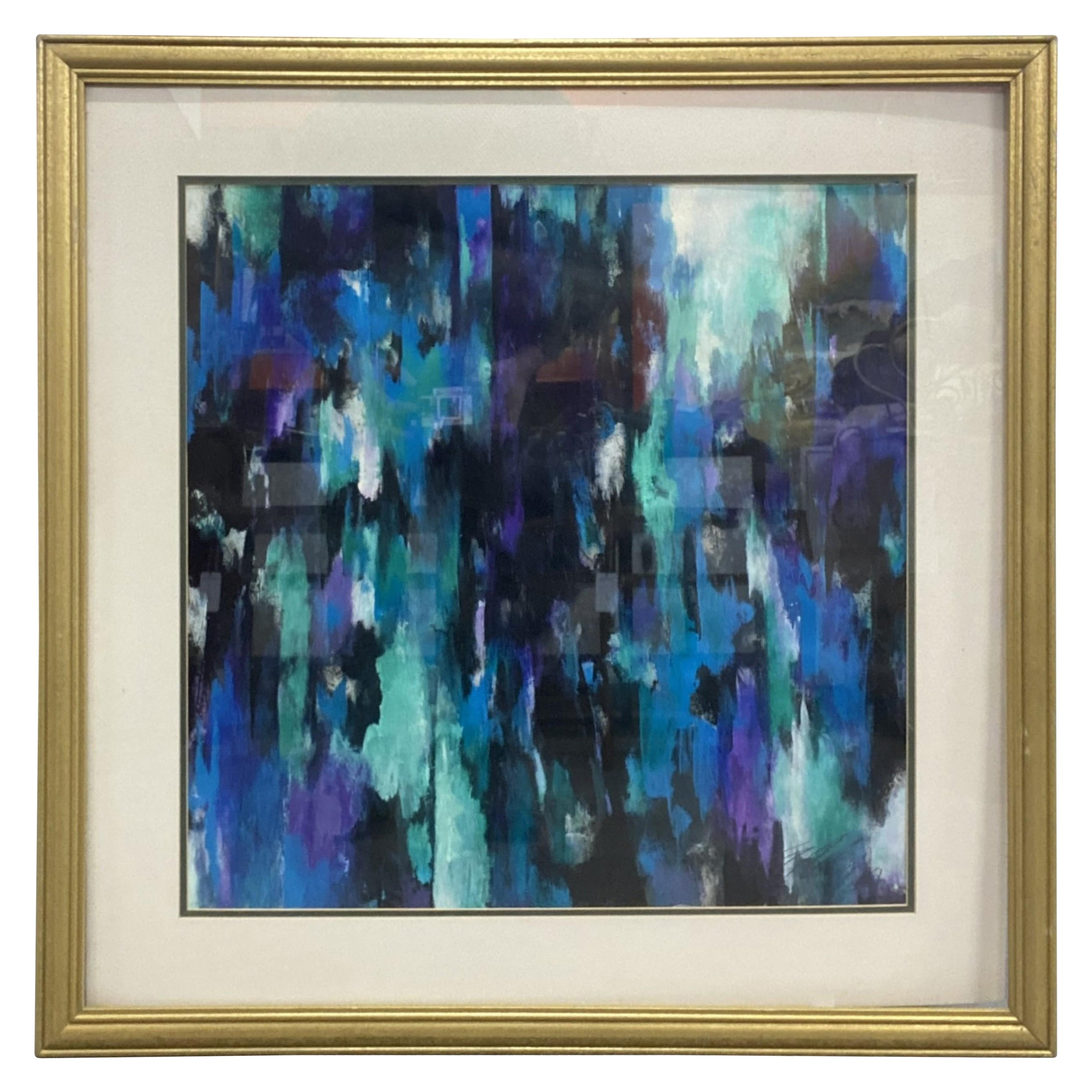 Edward Eller American Contemporary Abstract Waves Aquarelle Gouache sur papier en vente