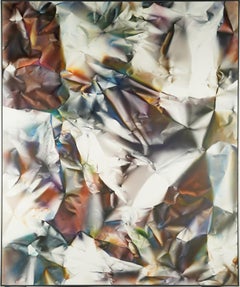 Enorme opera vintage modernista astratta illusionista firmata Tromp L'Oeil