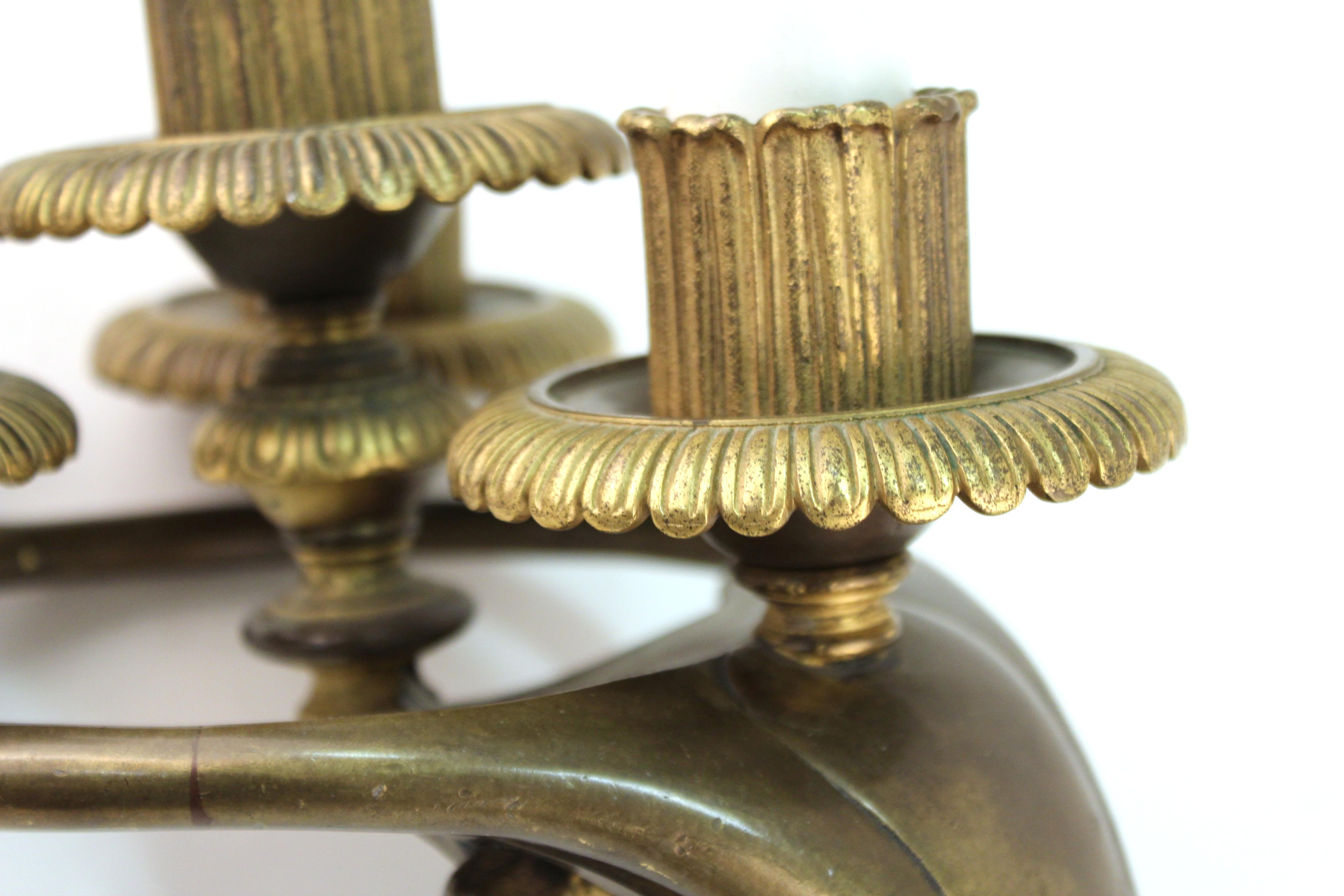 Edward F. Caldwell & Co. American Neoclassical Revival Gilt Bronze Sconces For Sale 7