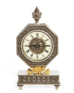 Edward F. Caldwell & Co., An American Gilt and Silvered Bronze Table Clock