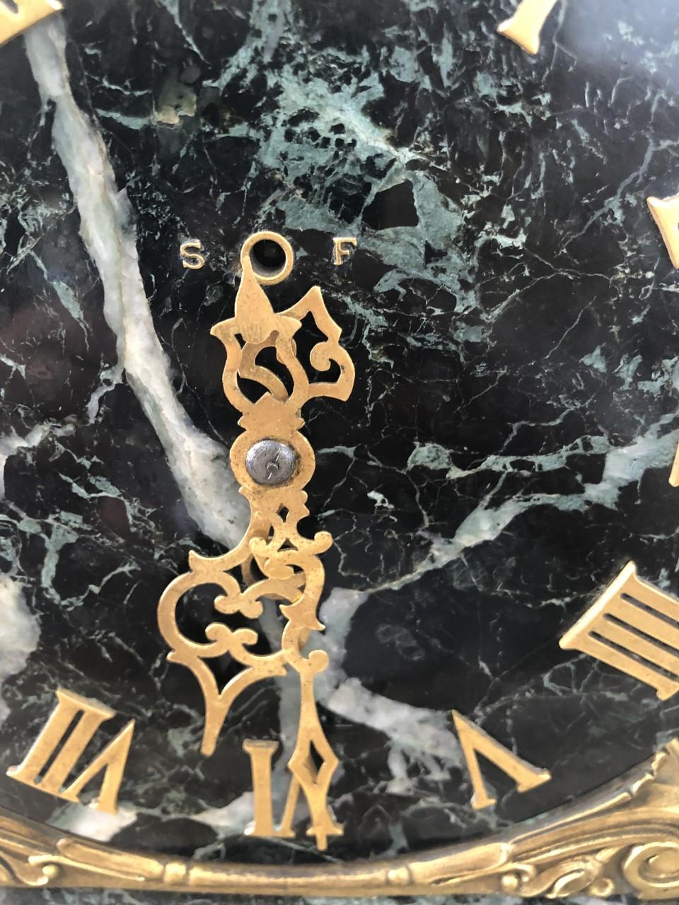 Edward F. Caldwell & Co. Gilt Bronze and Marble Clock In Good Condition In West Palm Beach, FL