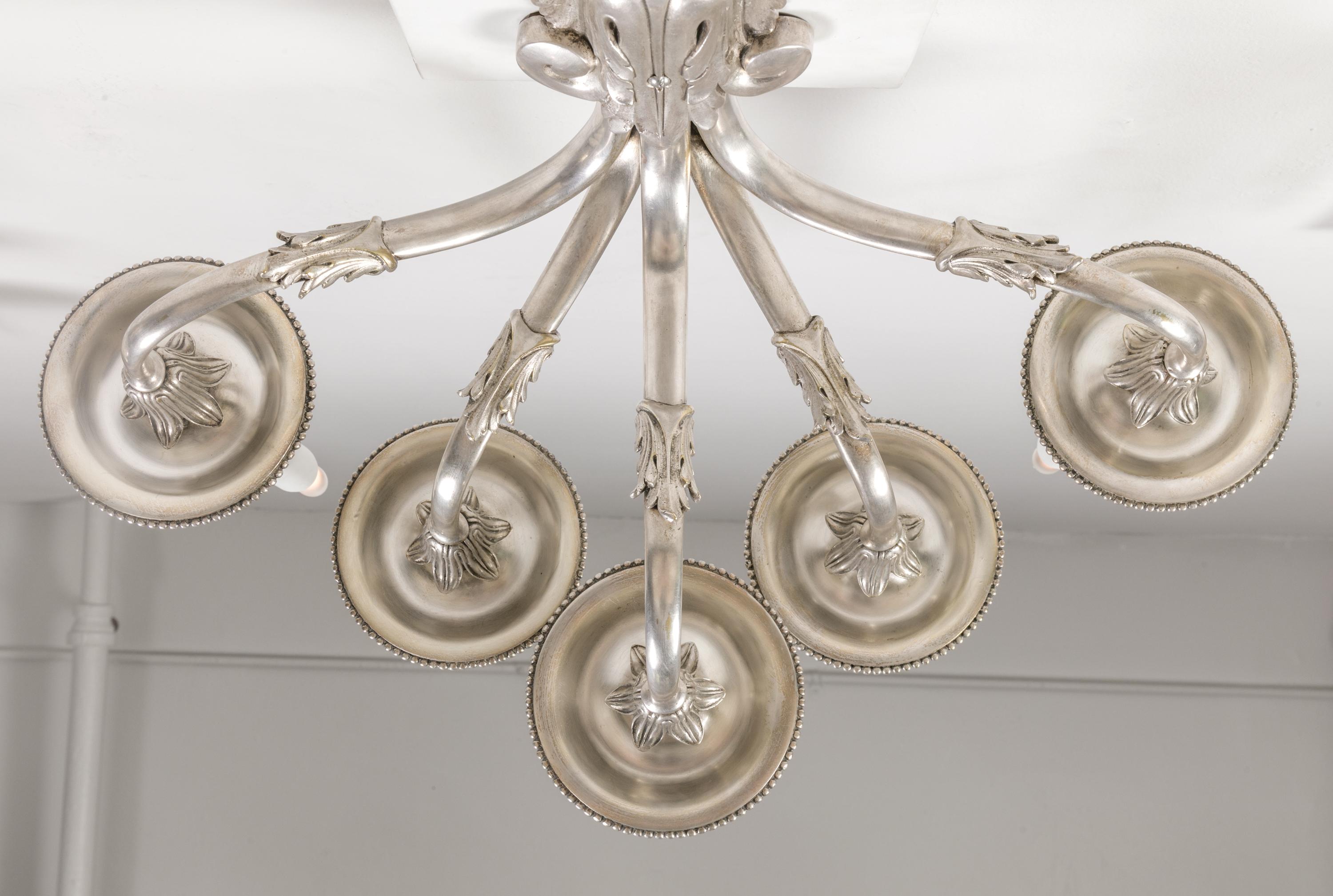 Edward F Caldwell & Co. Silvered Bronze Neoclassical Revival Sconces, USA 1900s For Sale 1