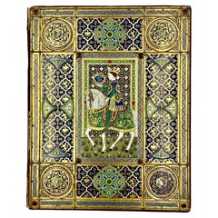 Edward F. Caldwell Gothic Style Jeweled Champleve Enamel Antique Folio Cover