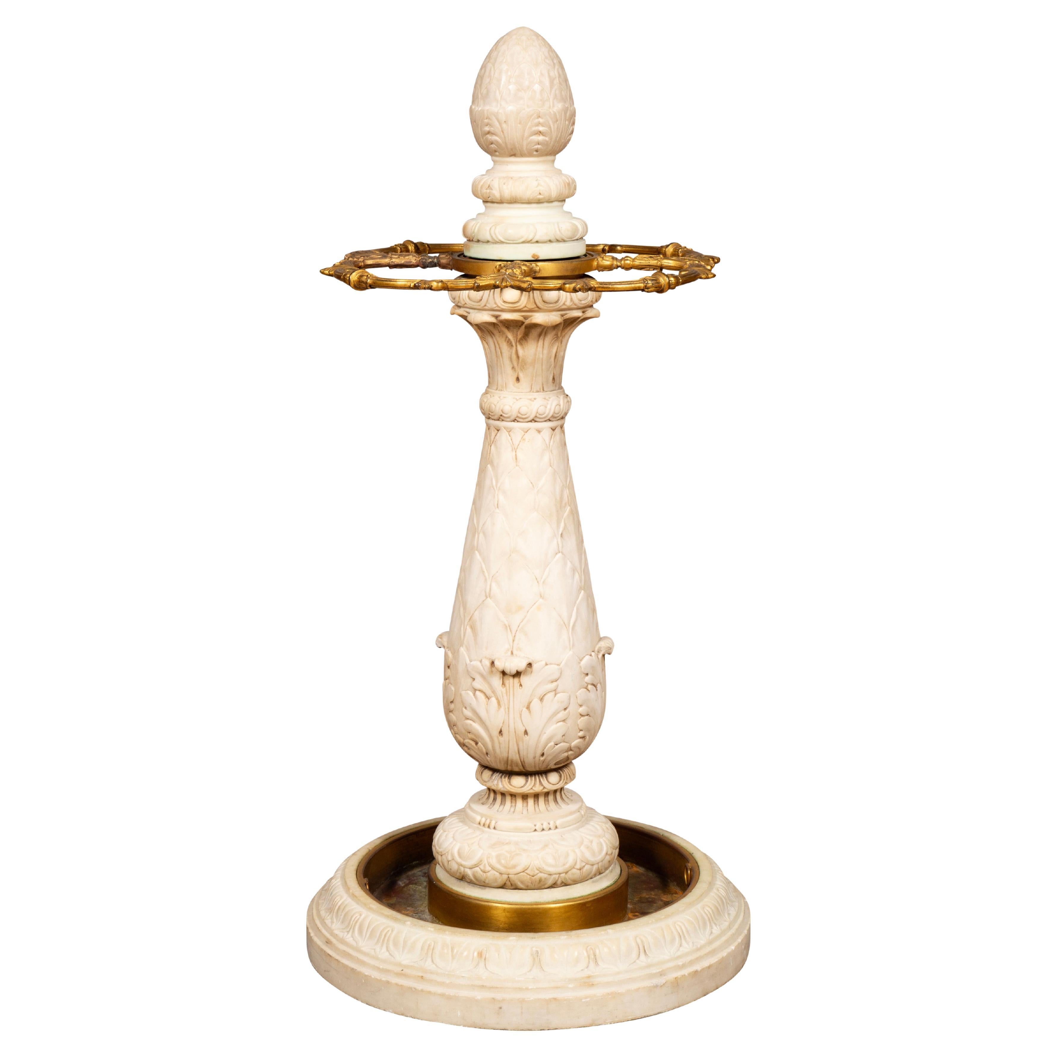 Edward F. Caldwell Marble And Bronze Umbrella Stand For Sale