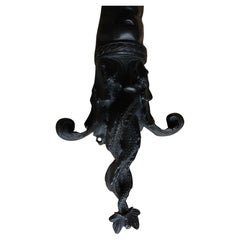 Pair of Massive Patinated and Gilt Bronze 5-Light Sconces, Wall Appliques