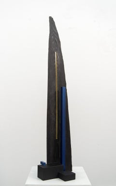 Abide - dark, dynamic, modern, contemporary, abstract, wooden sculpture