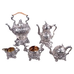 Edward Farrell English 5-Piece Teniers Lower Orders Coffee & Tea Set, 1838