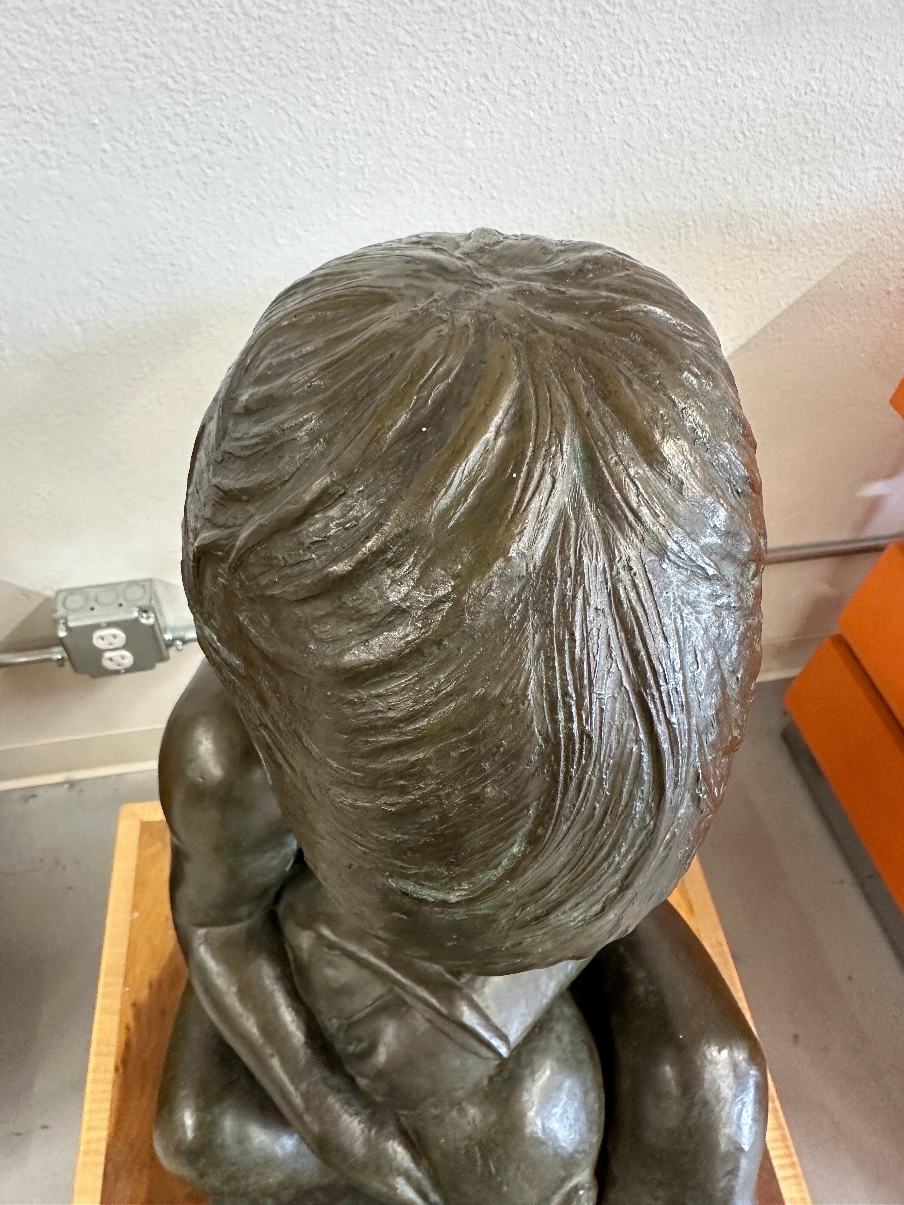 Edward Fenno Hoffman bronze Girl  Avec lapin 1977 en vente 8