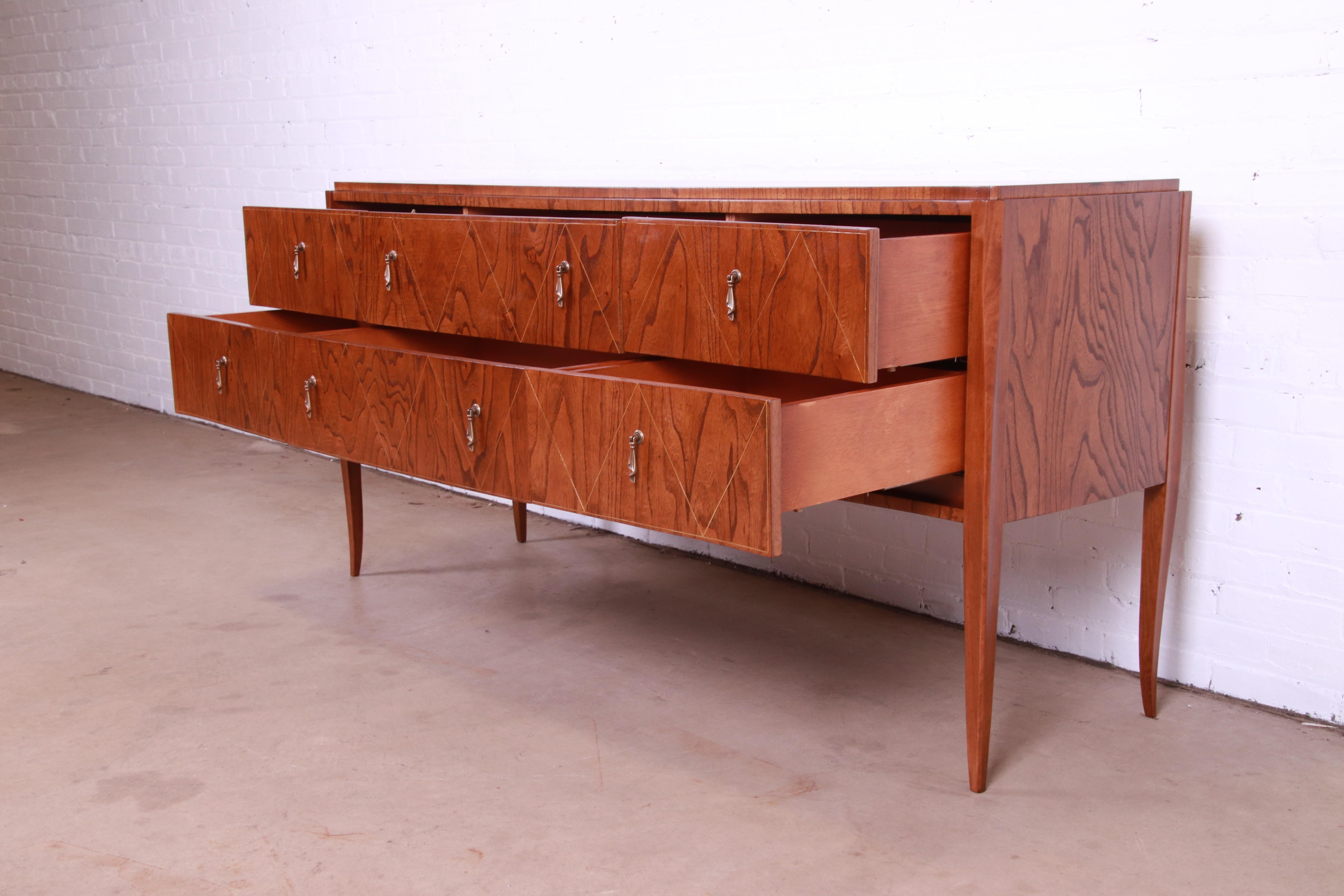 Edward Ferrell & Lewis Mittman French Regency Burl Wood Sideboard, Refinished 2