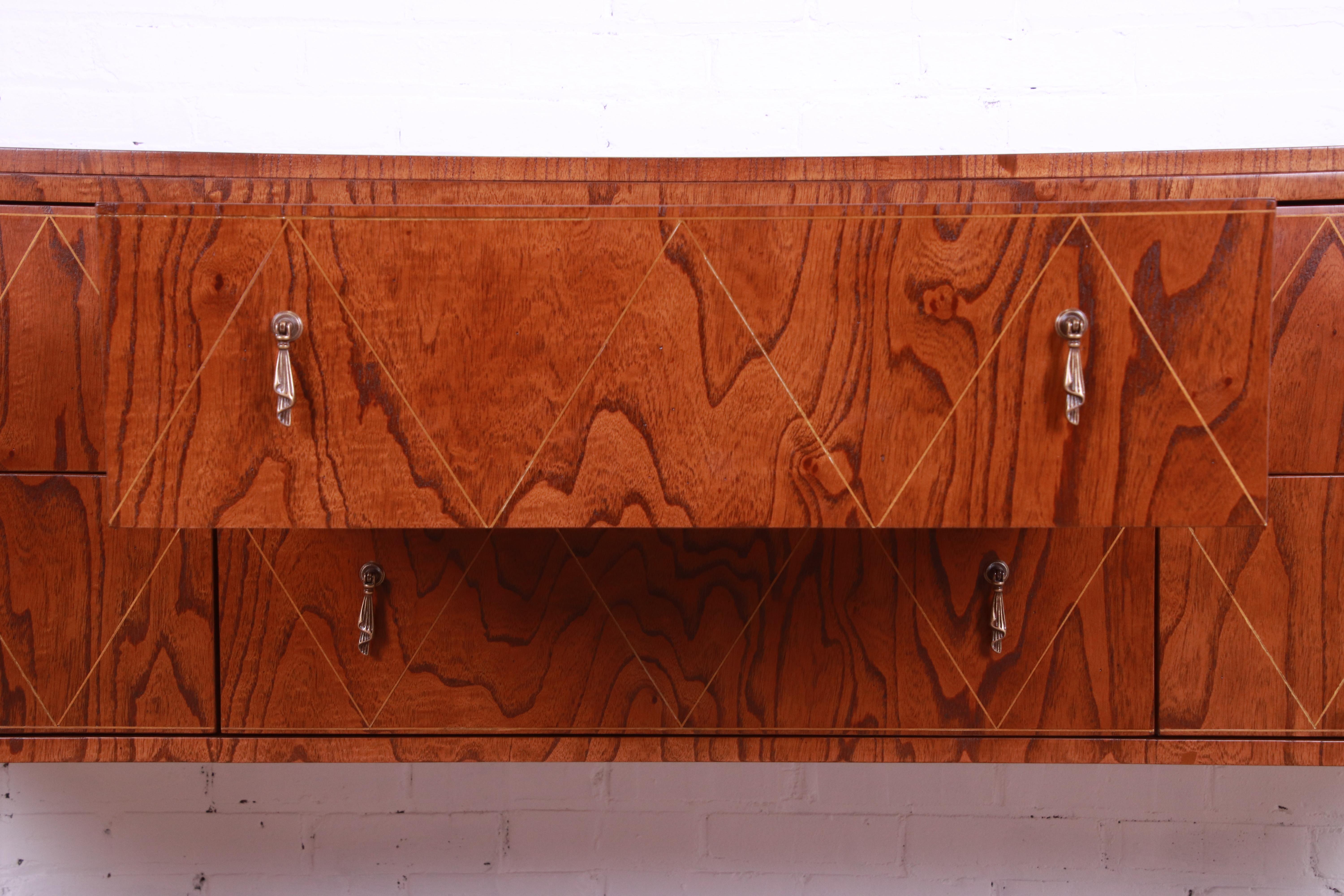 Edward Ferrell & Lewis Mittman French Regency Burl Wood Sideboard, Refinished 3
