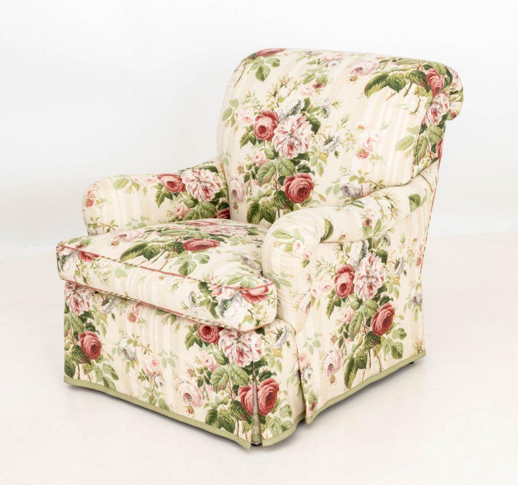 Edward Ferrell Ltd. Floral Chintz Sessel, Paar (Moderne) im Angebot
