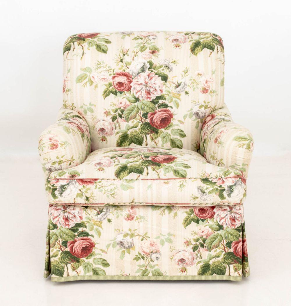 Edward Ferrell Ltd. Floral Chintz Sessel, Paar (amerikanisch) im Angebot