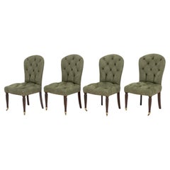 Edward Ferrell Ltd. Suede Upholstered Chairs, 4