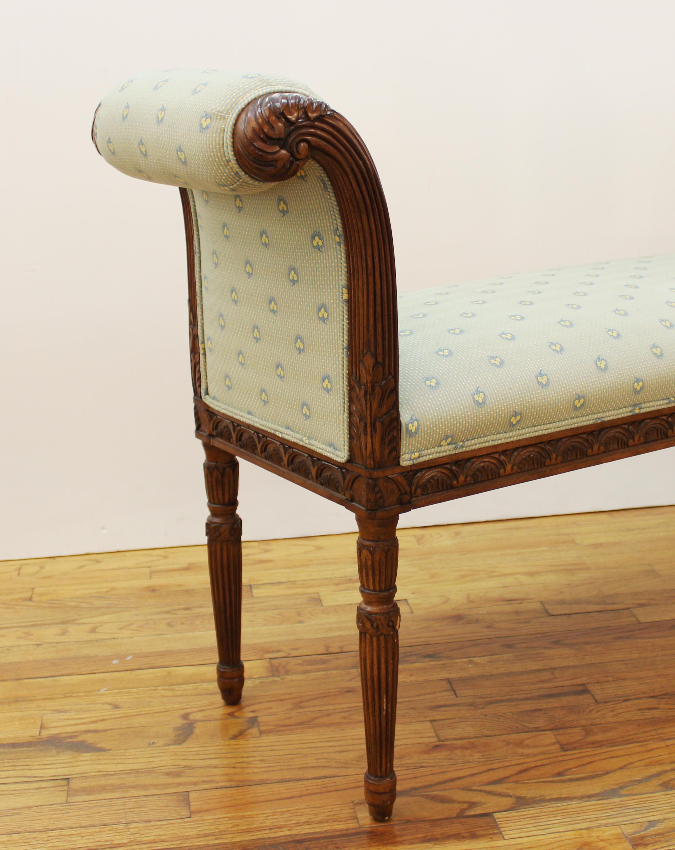 Upholstery Edward Ferrell Neoclassical Revival Style Bench