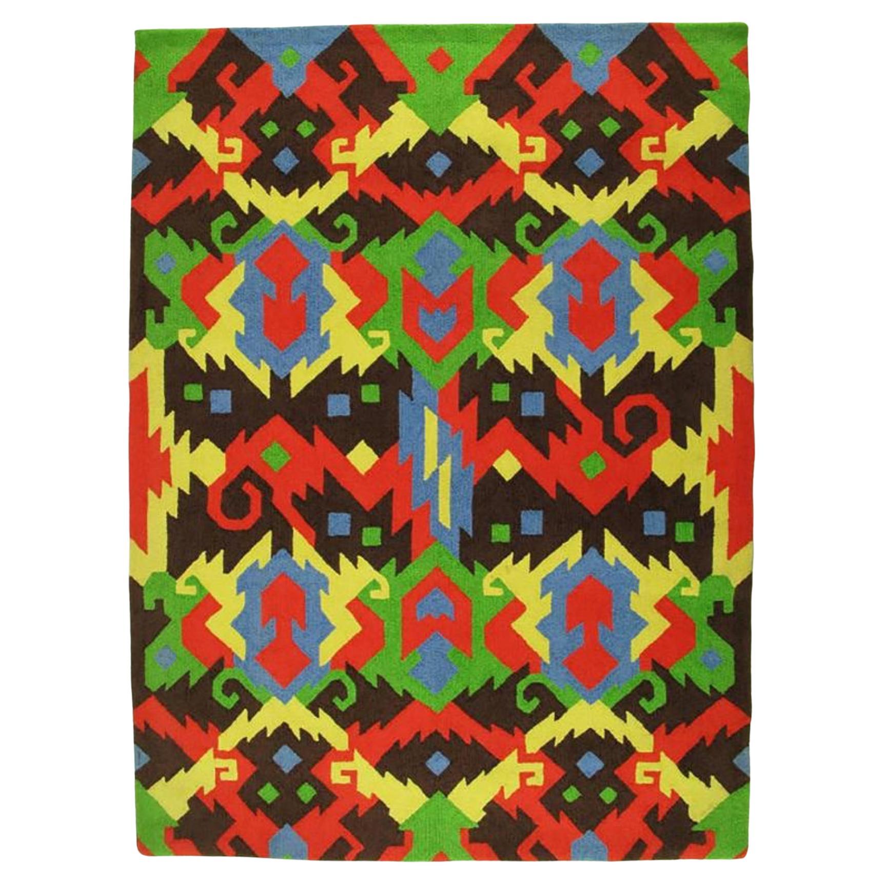 Edward Fields 1972 Colorful Geometric Rug