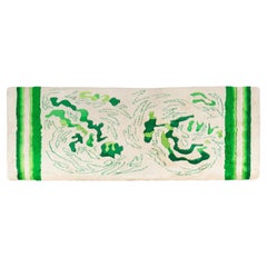 Edward Fields Cream and Green Area Rug