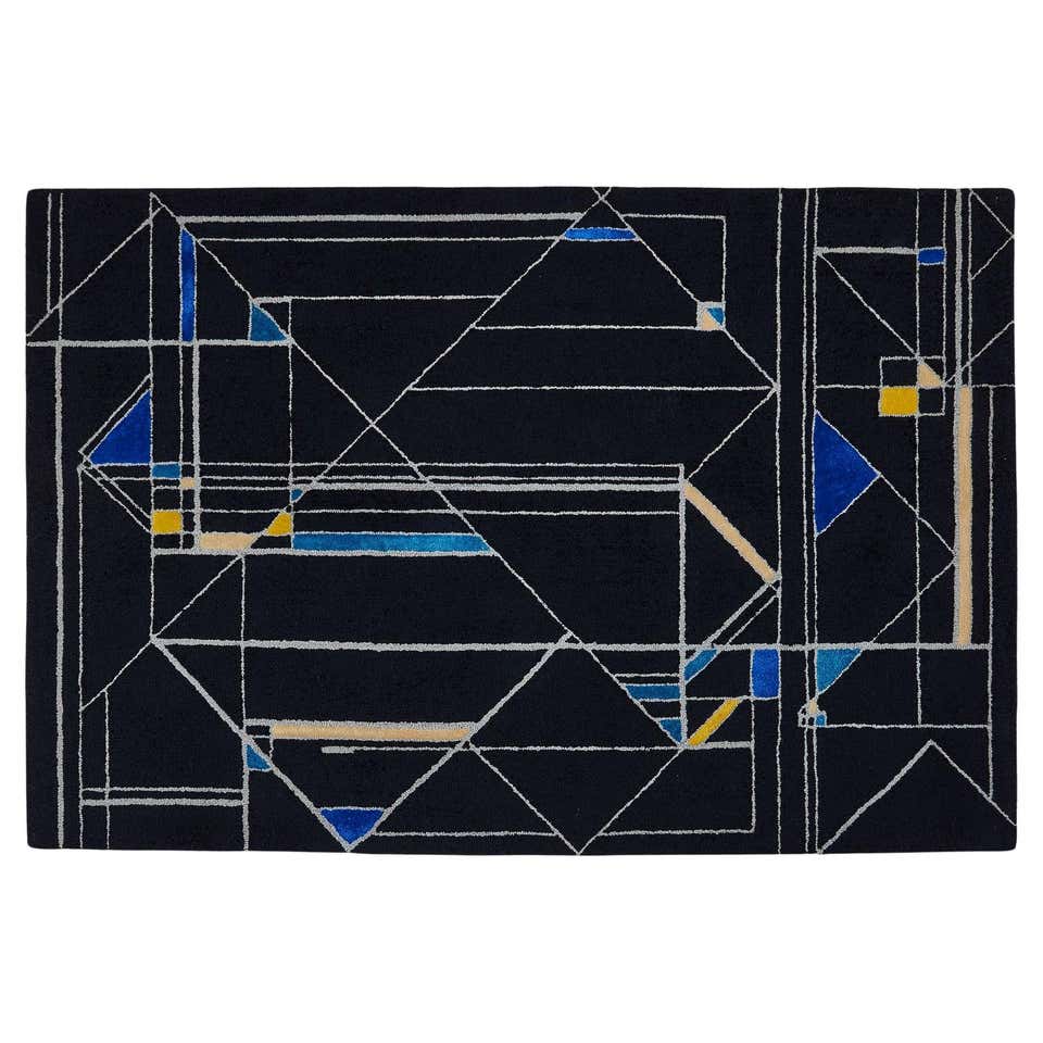 Edward Fields Abstract Cream and Green Area Rug For Sale at 1stDibs
