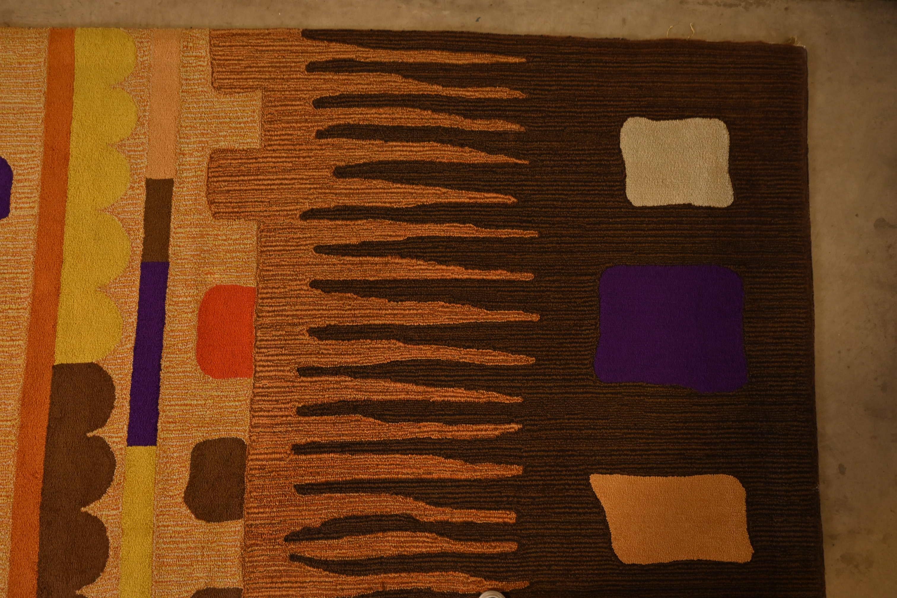 Lana Tappeto astratto di grandi dimensioni Edward Fields, metà del secolo scorso, CIRCA 1970 in vendita