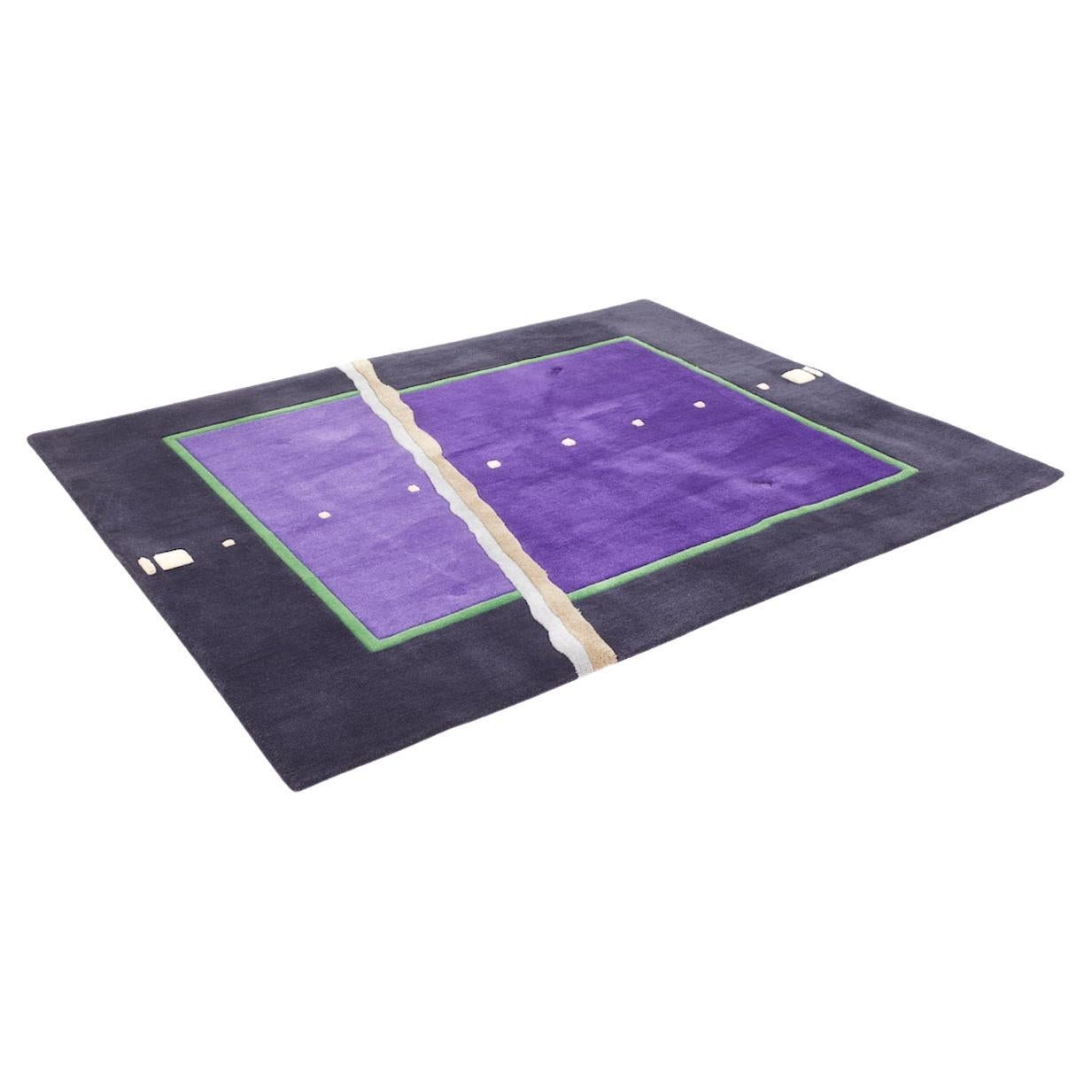 Tapis géométrique du milieu du siècle d'Edward Fields violet, noir et blanc en vente