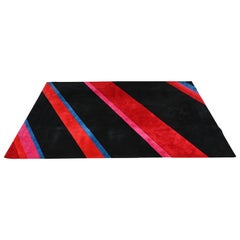 Edward Fields Modern Large Room Size Abstract Striped Rug, Circa 1980s
