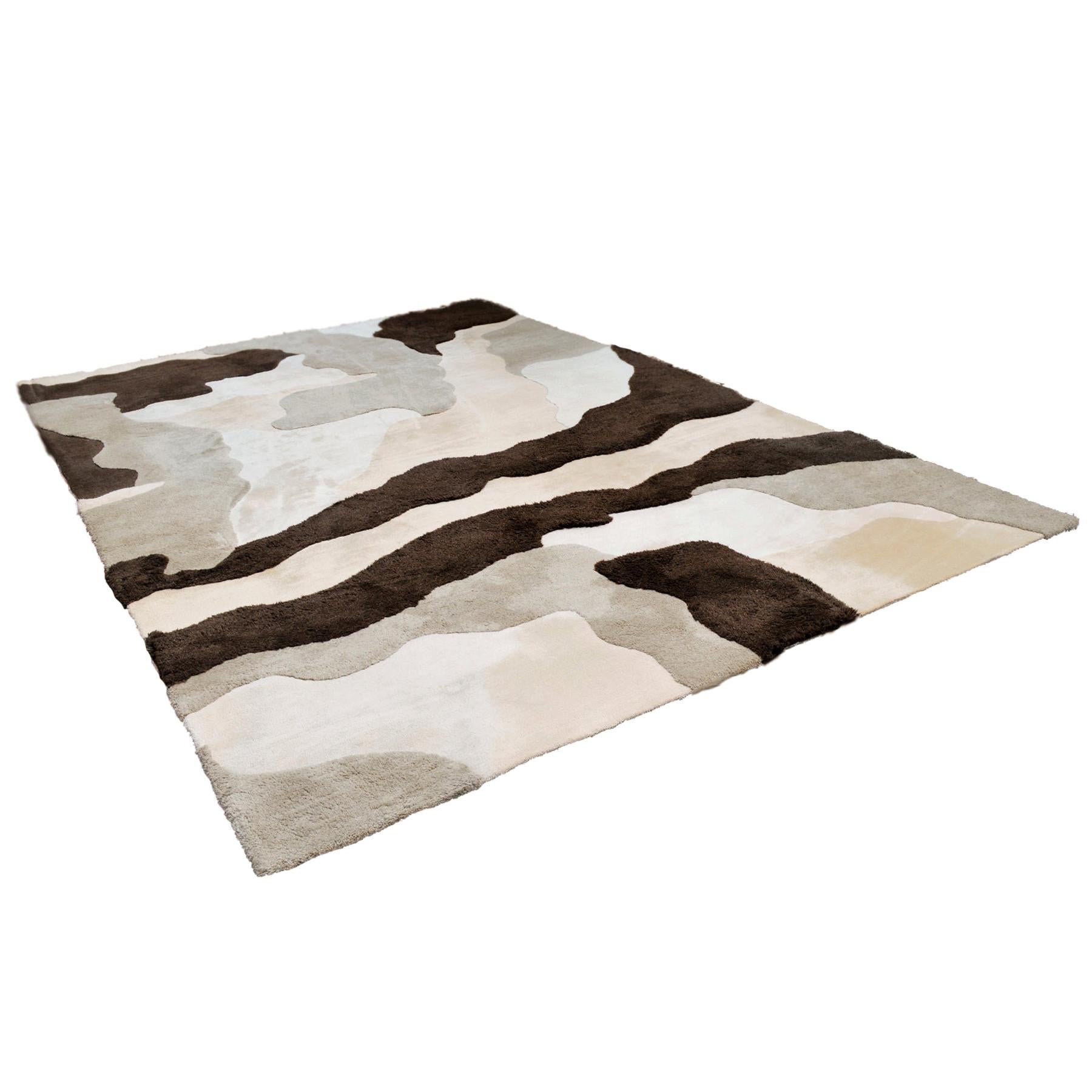 Abstract Waves Wool Rug in Style of Edward Fields For Sale at 1stdibs