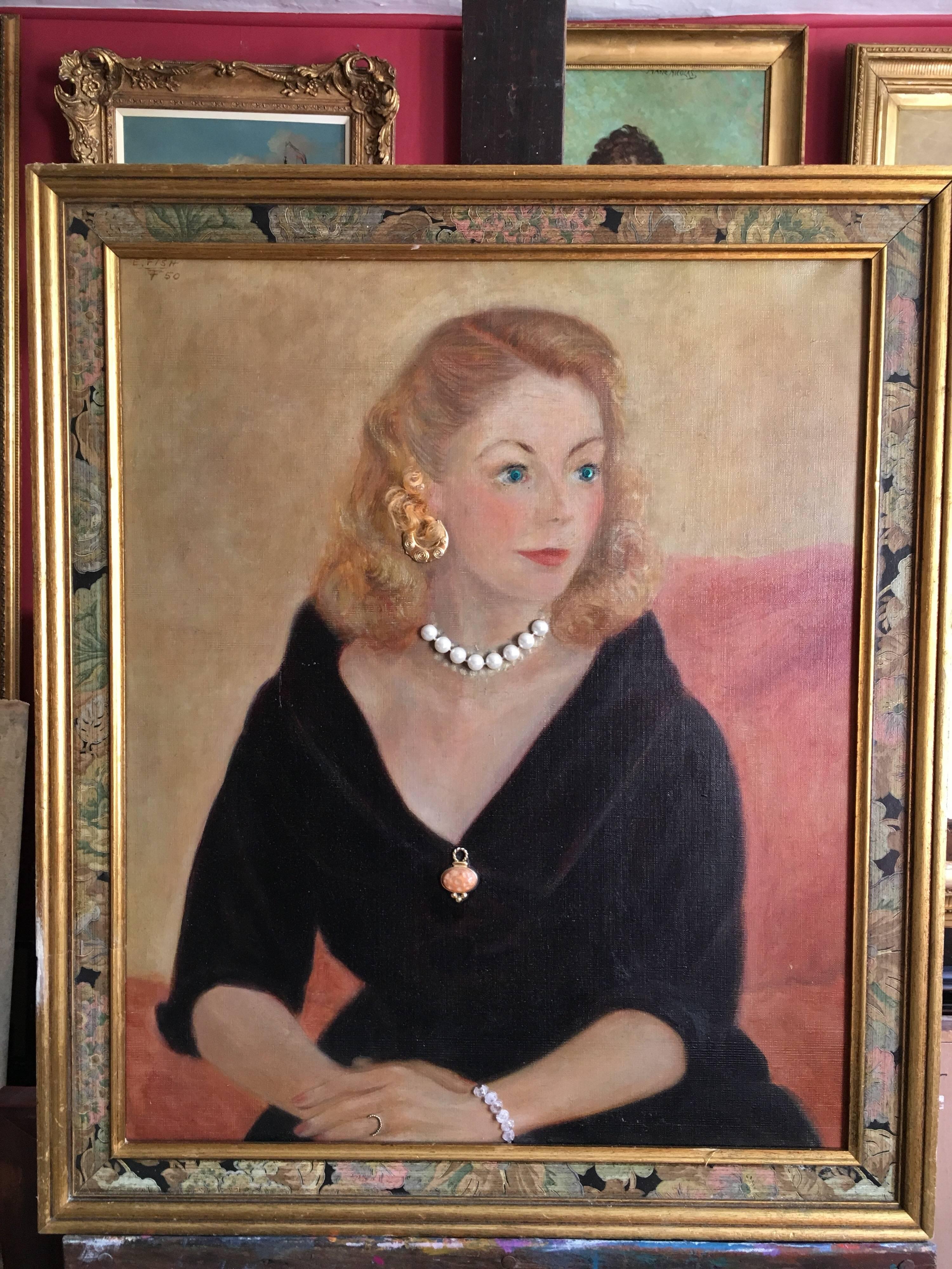 Jeune fille parisienne des années 1950 - Peinture au collage  en vente 1