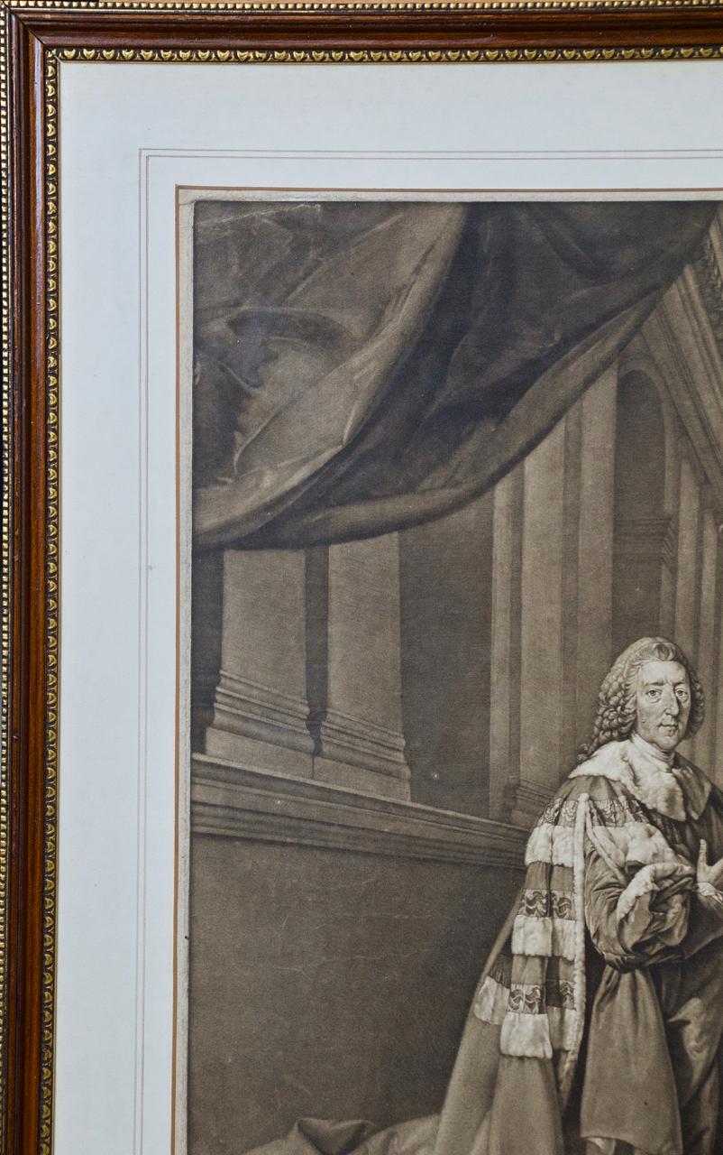 Portrait of William Pitt, Earl of Chatham: Rare Framed Mezzotint after Brompton For Sale 2