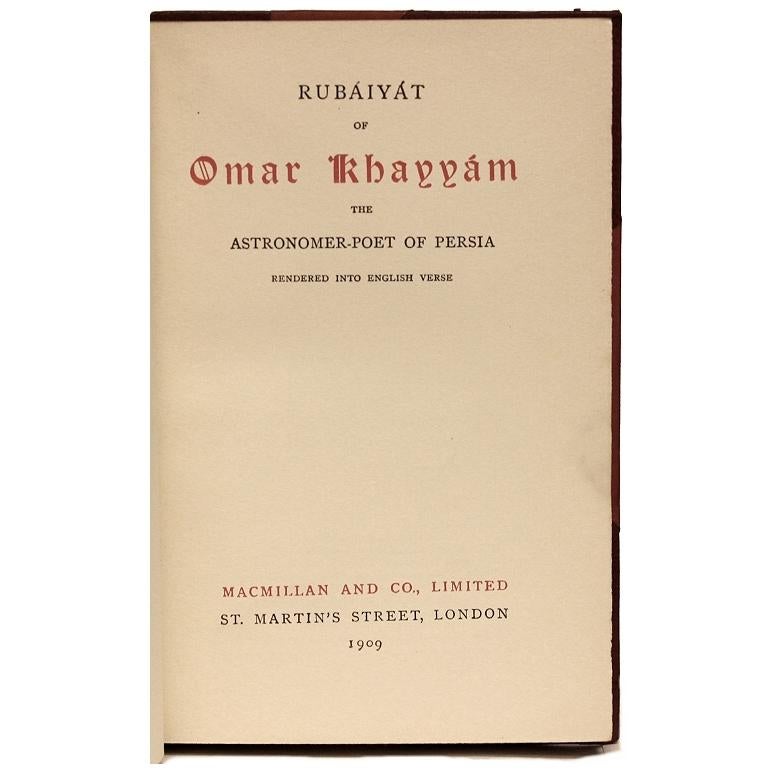 Début du 20ème siècle Edward FITZGERALD, The Rubaiyat of Omar Khayyam, Série Golden Treasury, 1909 en vente