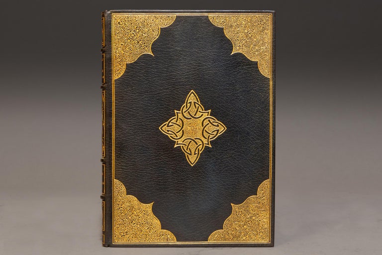 1 Volume. Edward Fitzgerald. Rubaiyat Of Omar Khayyam. Illustrated by Willy Pogany. Bound in Full green morocco by Maurin, ornate gilt on covers and spine, top edges gilt, raised bands, marbled endpapers.
Published: Philadelphia: David McKay 1942.