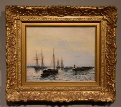 Oil Painting Pair by Edward Fletcher "The Pool of London"