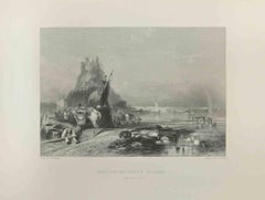 Castle of Holy Island – Kupferstich von E. Finden – 1845