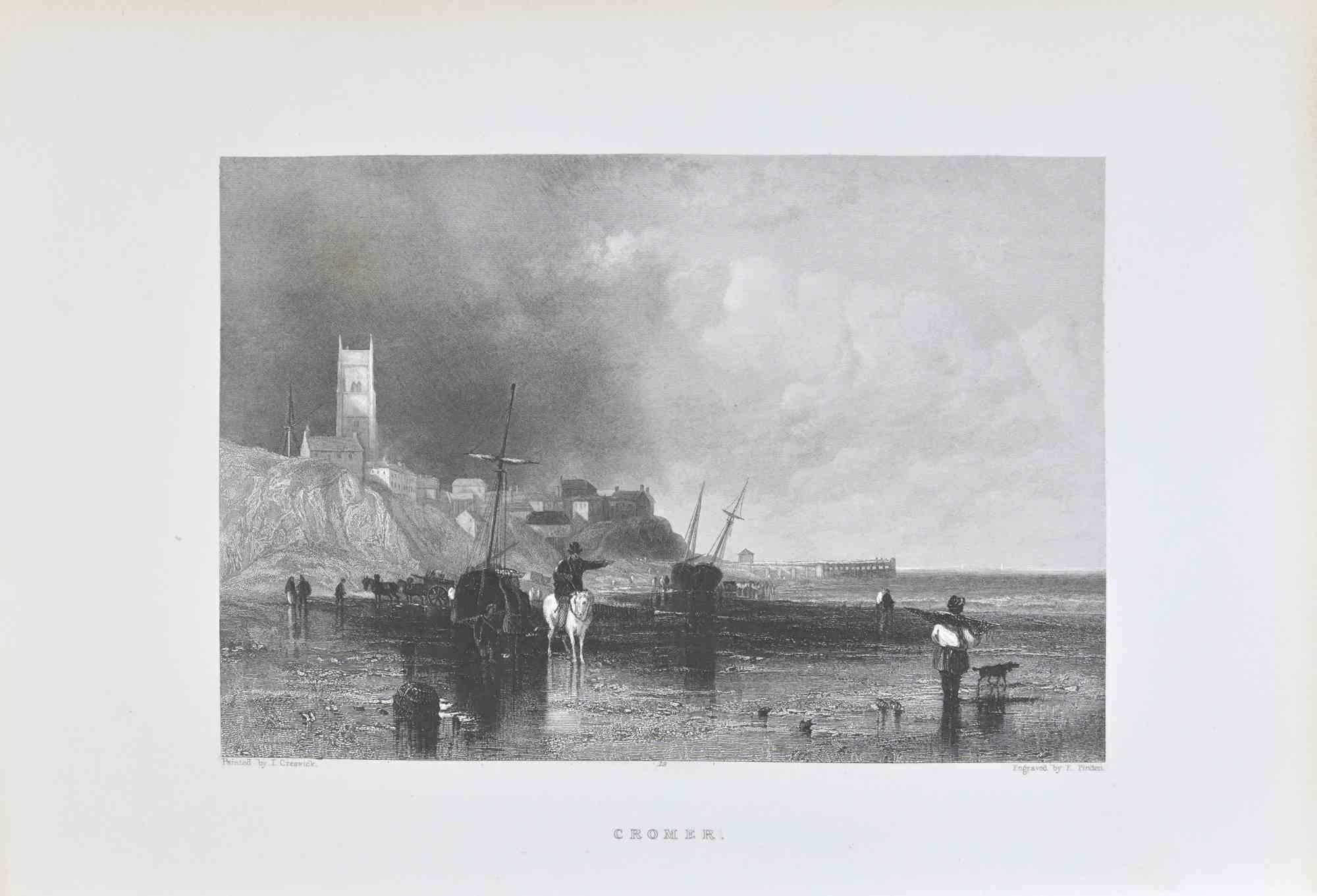 Cromer is an  engraving on paper realized by F.Finden in 1838.

The artwork is in good condition.

The artwork is depicted in a well-balanced composition.
