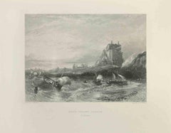 Holy Island Castle - Engraving by E. Finden - 1845
