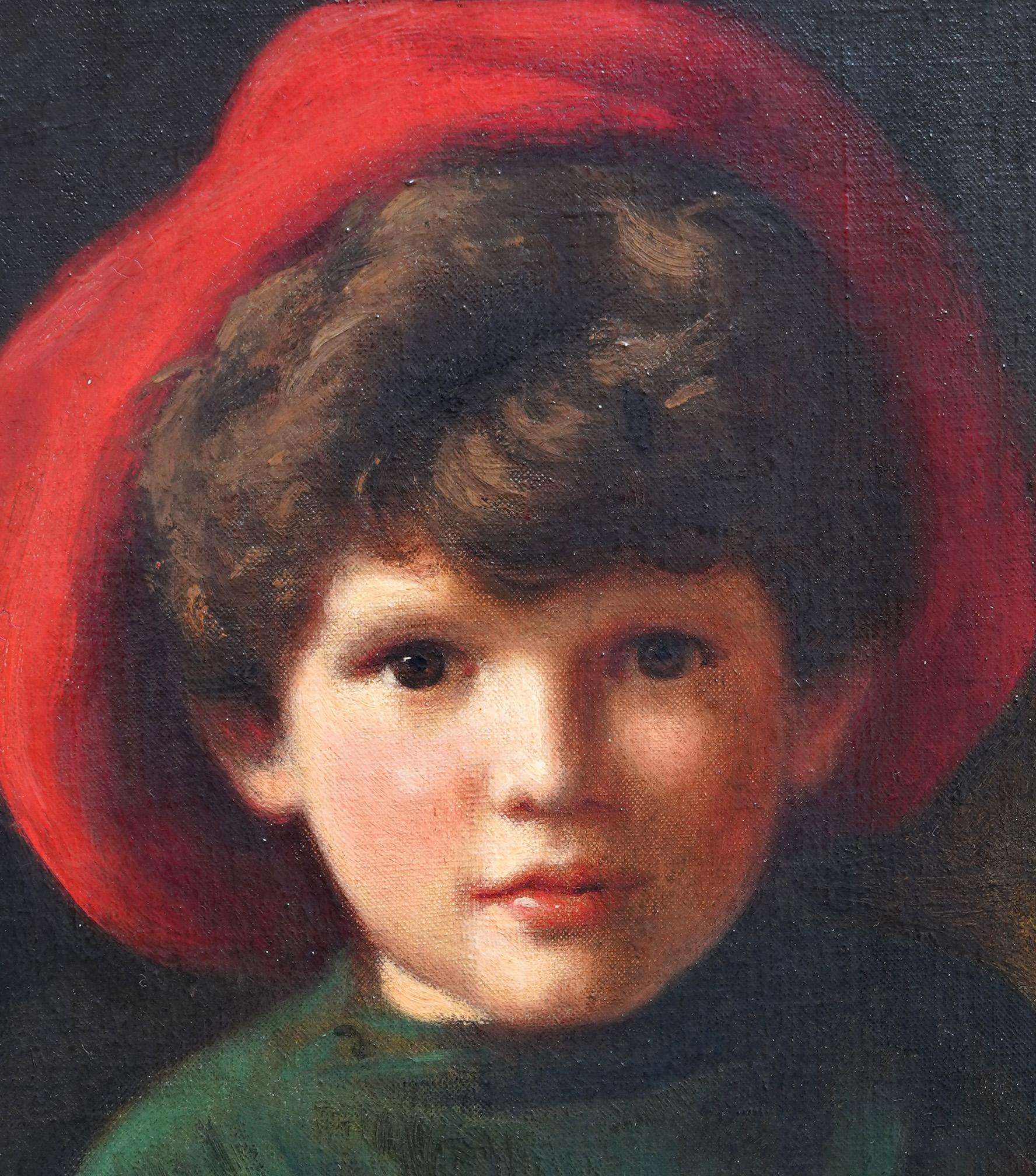 Portrait of Brian de Lolme Bullock - British Edwardian art oil painting For Sale 1