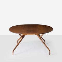 Edward Frank Drop Leaf Dining Table, Walnut, Modern, c. 1960s