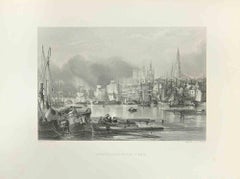 Antique Newcastle - Upon - Tyne - Engraving  by Edward Frencis Finden - 1845