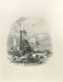 Sunderland - Etching  by Edward Frencis Finden - 1845