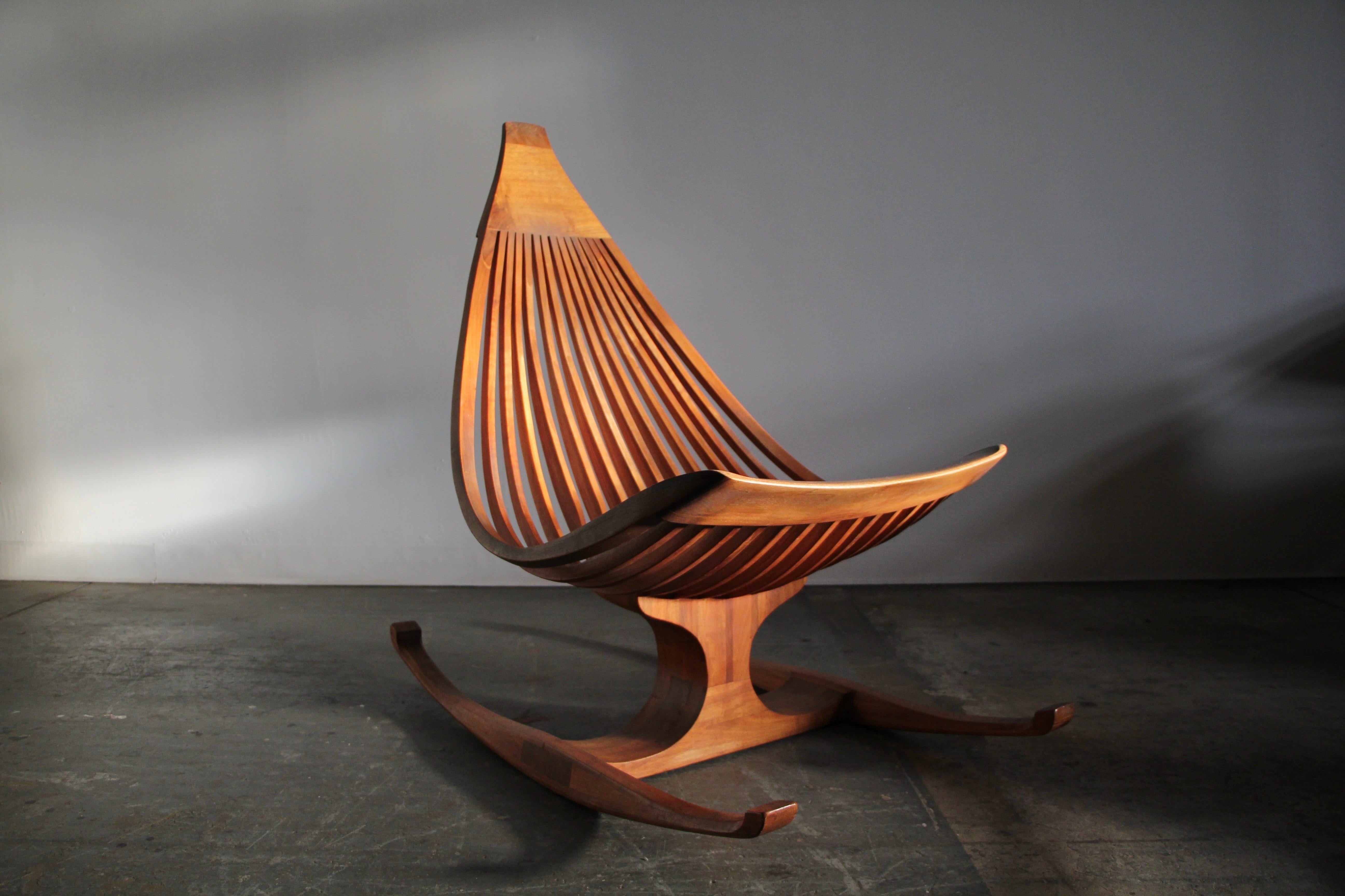 American Edward G. Livingston Sculptural Studio Rocking Chair, 1970s