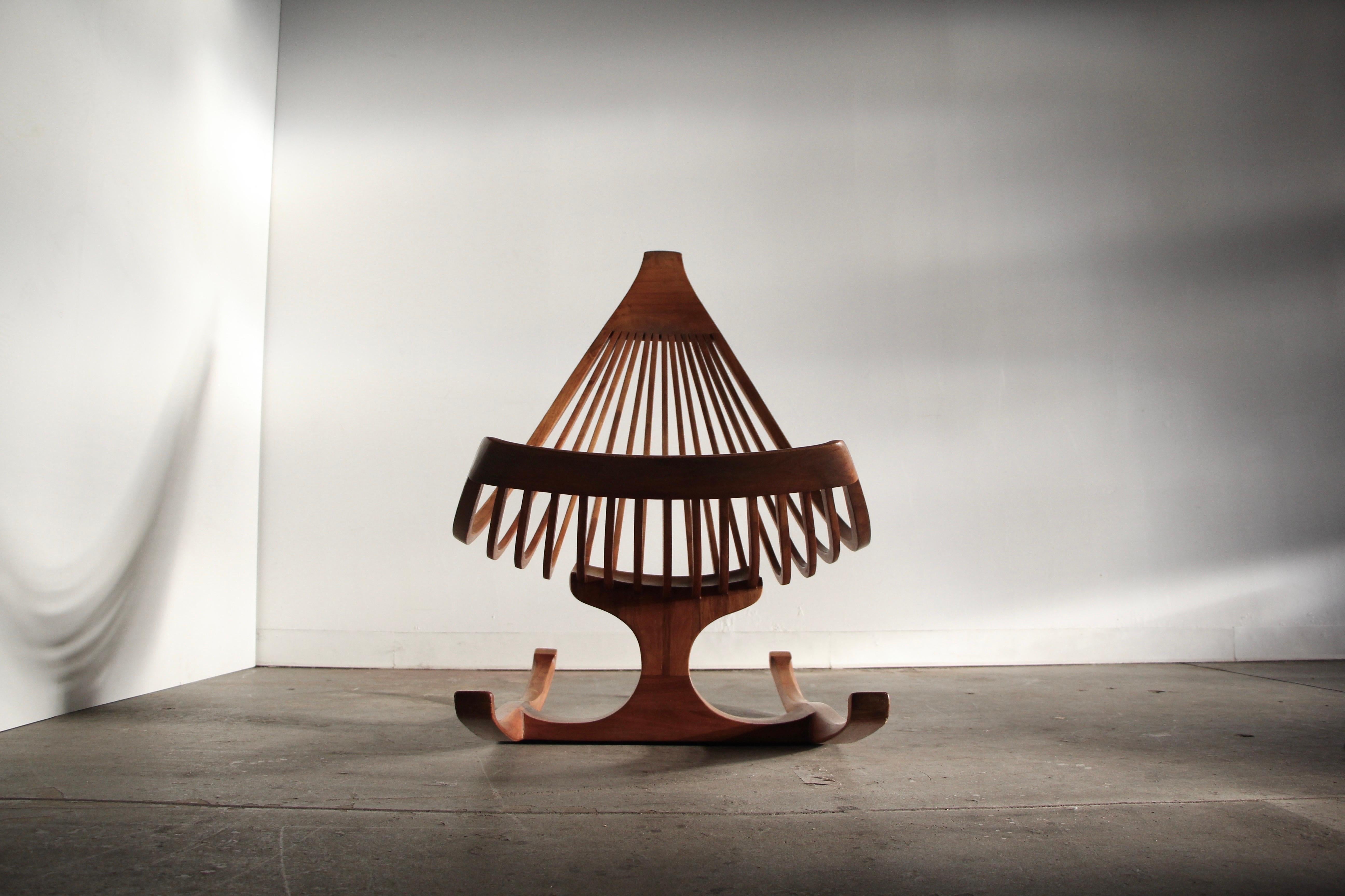 Edward G. Livingston Sculptural Studio Rocking Chair, 1970s In Good Condition In Coronado, CA