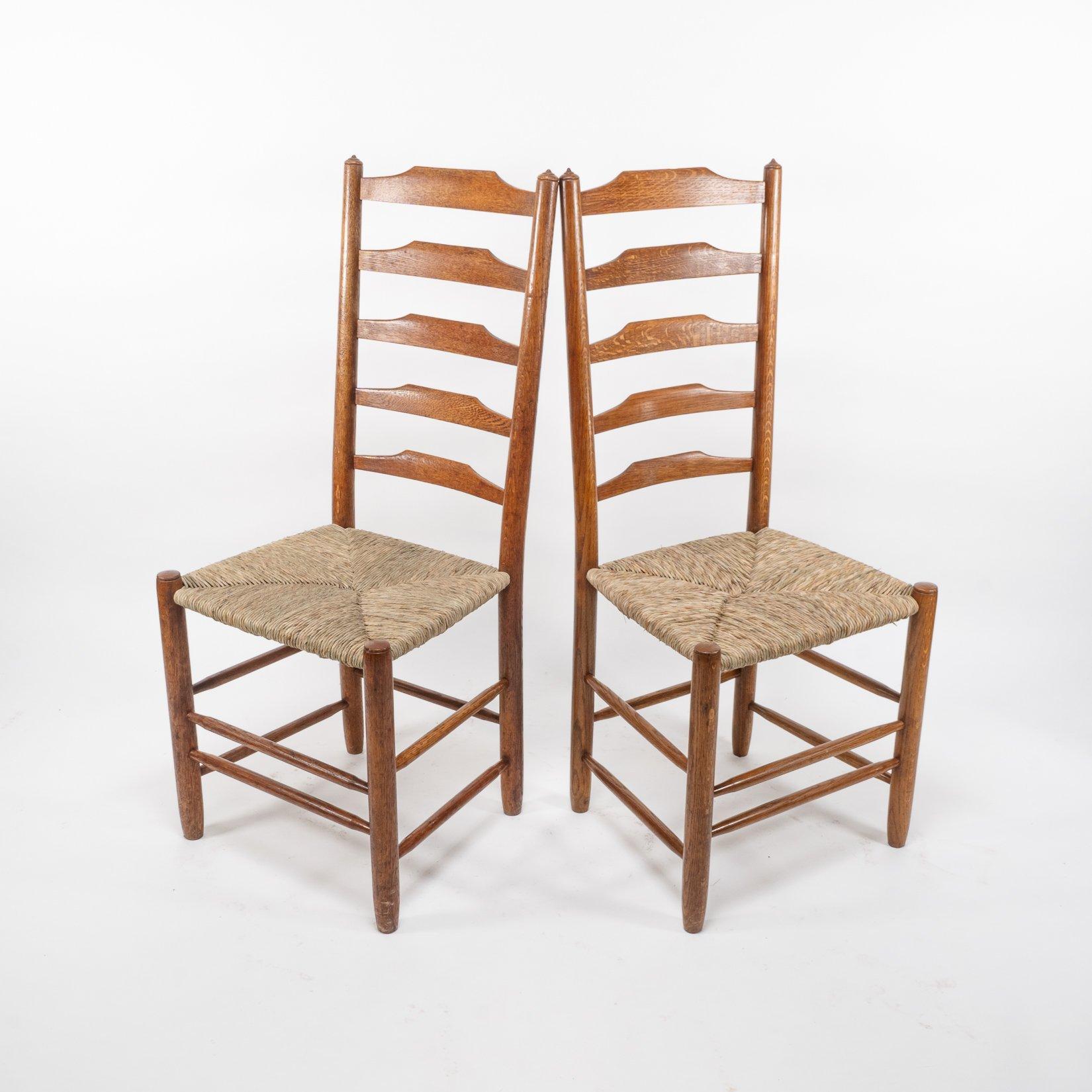 Edward Gardiner. Set of Nine English Ladder Back Dining Chairs For Sale 3